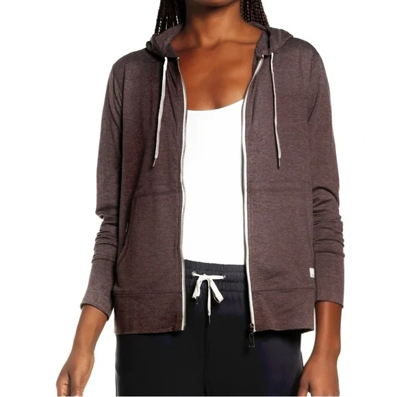 Vuori Purple Halo Performance Zip Front Hoodie Smoke Plum Heather Size XS - Picture 5 of 11